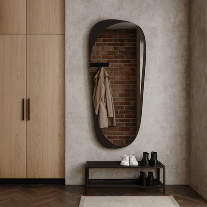 Modern Organik Form Dekoratif Duvar Aynası – Asimetrik Tasarım Banyo ve Salon Şekilli Ayna