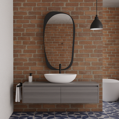 Modern Organik Form Dekoratif Duvar Aynası – Asimetrik Tasarım Banyo ve Salon Şekilli Ayna
