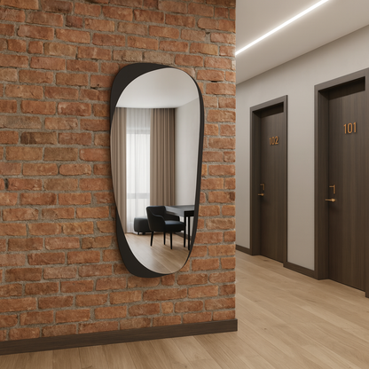 Modern Organik Form Dekoratif Duvar Aynası – Asimetrik Tasarım Banyo ve Salon Şekilli Ayna