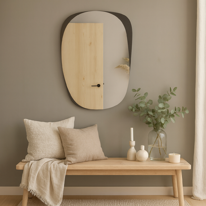 Modern Asimetrik Duvar Aynası – Dekoratif Organik Form Tasarım Ayna, Salon ve Antre İçin Şık Model