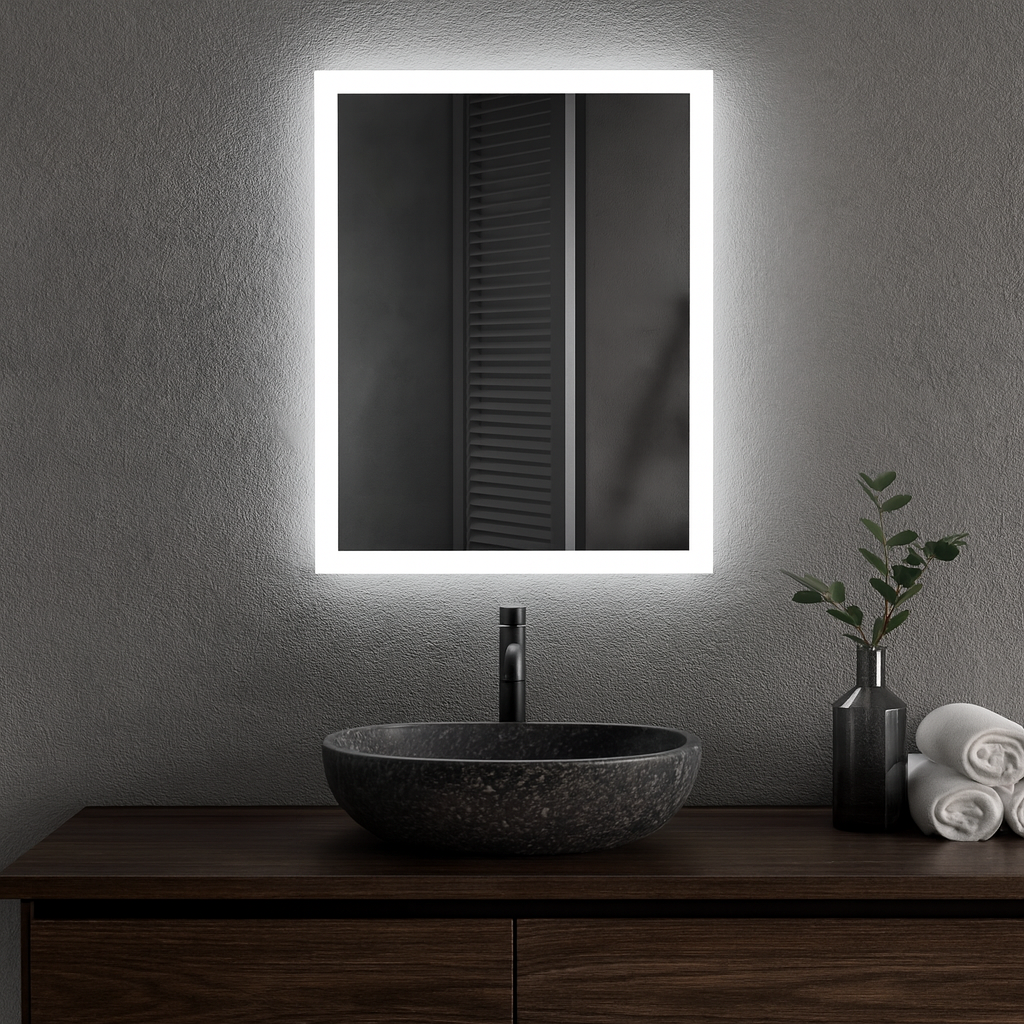 LED Banyo Aynası Dikdörtgen – Modern, Kısılabilir Işıklı Duvar Tipi Makyaj Aynası