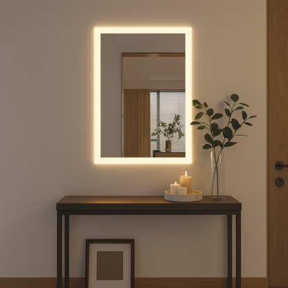 LED Banyo Aynası Dikdörtgen – Modern, Kısılabilir Işıklı Duvar Tipi Makyaj Aynası