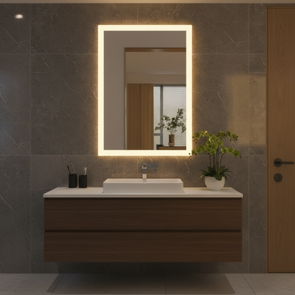 LED Banyo Aynası Dikdörtgen – Modern, Kısılabilir Işıklı Duvar Tipi Makyaj Aynası