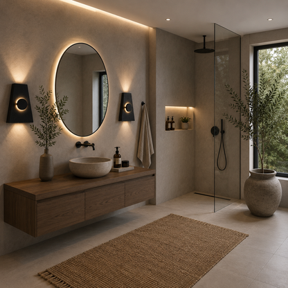Ahşap Duvar Apliği - El Yapımı Modern LED Duvar Lambası, Yukarı Aşağı Işık Veren Minimalist Ahşap Aydınlatma, Salon, Yatak Odası ve Koridor İçin Dekoratif Aplik