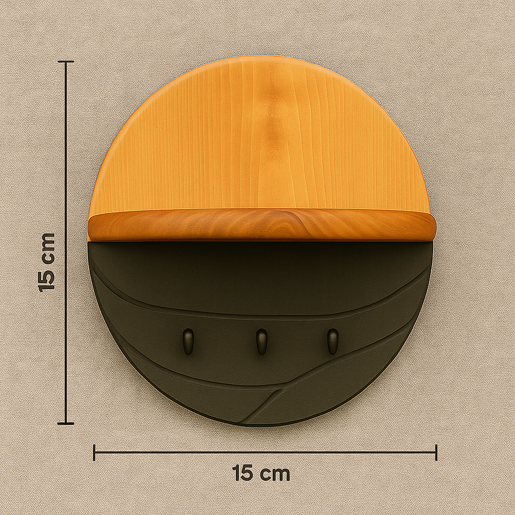 Ahşap Duvar Anahtarlık & Raflı Anahtar Askısı – Dekoratif Yuvarlak Ahşap Keyholder – Özel Ölçü Üretim