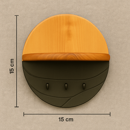 Ahşap Duvar Anahtarlık & Raflı Anahtar Askısı – Dekoratif Yuvarlak Ahşap Keyholder – Özel Ölçü Üretim