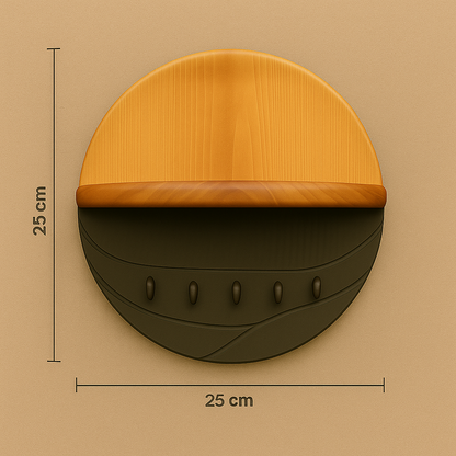 Ahşap Duvar Anahtarlık & Raflı Anahtar Askısı – Dekoratif Yuvarlak Ahşap Keyholder – Özel Ölçü Üretim