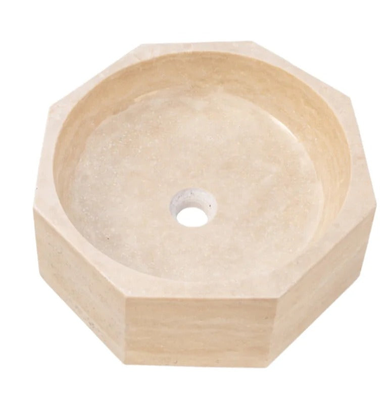 Calacatta Viola Mermer Sekizgen Lavabo – El Yapımı Banyo Lavabosu | 41×41×13 cm