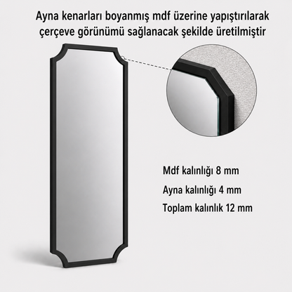 Modern Boy Aynası 40x120 cm – Minimalist Çerçeveli Dekoratif Duvar Aynası 2026 Trend