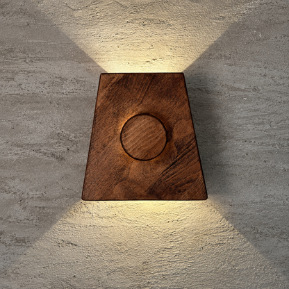 Ahşap Duvar Apliği - El Yapımı Modern LED Duvar Lambası, Yukarı Aşağı Işık Veren Minimalist Ahşap Aydınlatma, Salon, Yatak Odası ve Koridor İçin Dekoratif Aplik