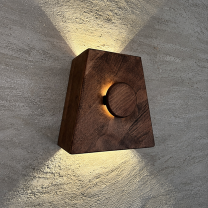 Ahşap Duvar Apliği - El Yapımı Modern LED Duvar Lambası, Yukarı Aşağı Işık Veren Minimalist Ahşap Aydınlatma, Salon, Yatak Odası ve Koridor İçin Dekoratif Aplik