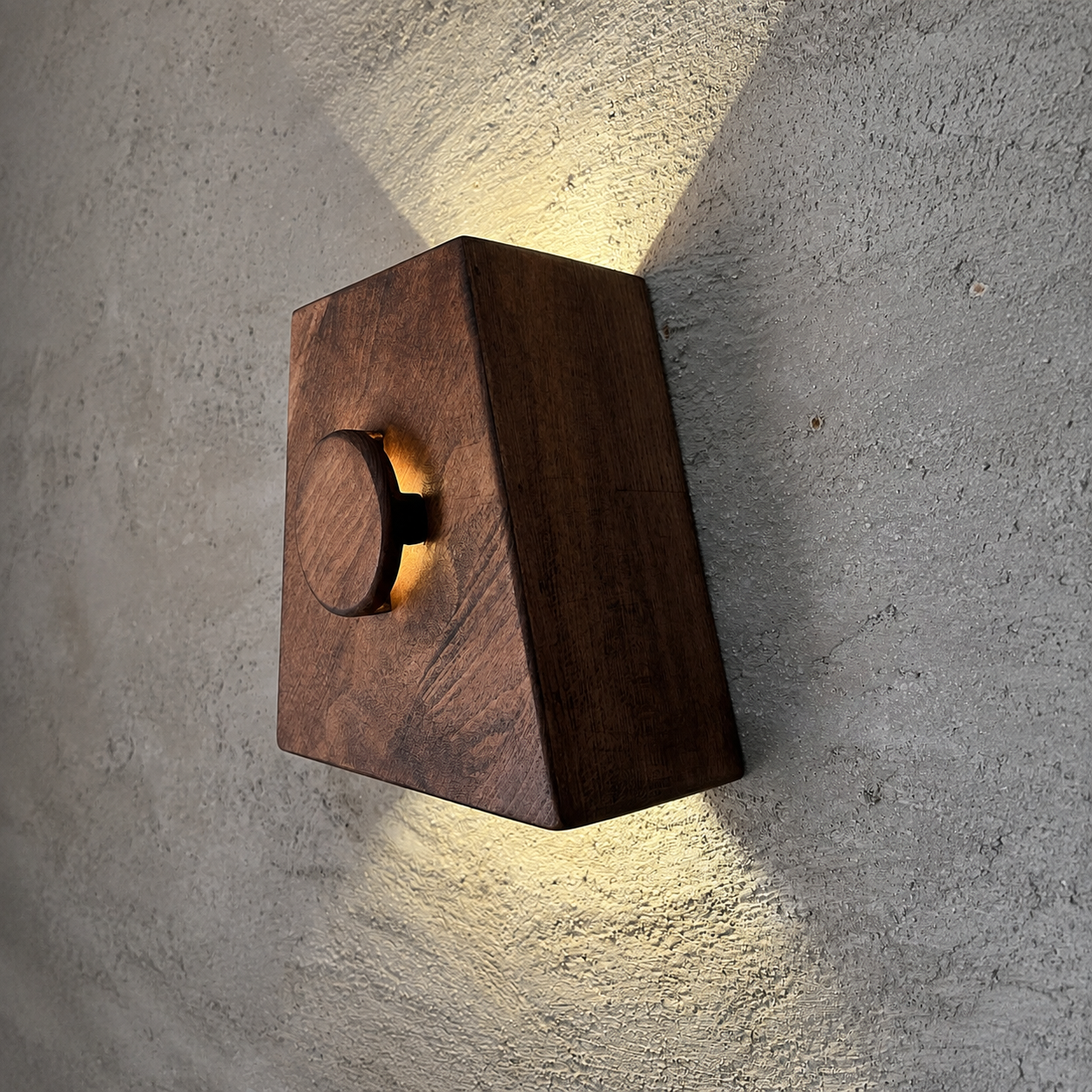 Ahşap Duvar Apliği - El Yapımı Modern LED Duvar Lambası, Yukarı Aşağı Işık Veren Minimalist Ahşap Aydınlatma, Salon, Yatak Odası ve Koridor İçin Dekoratif Aplik