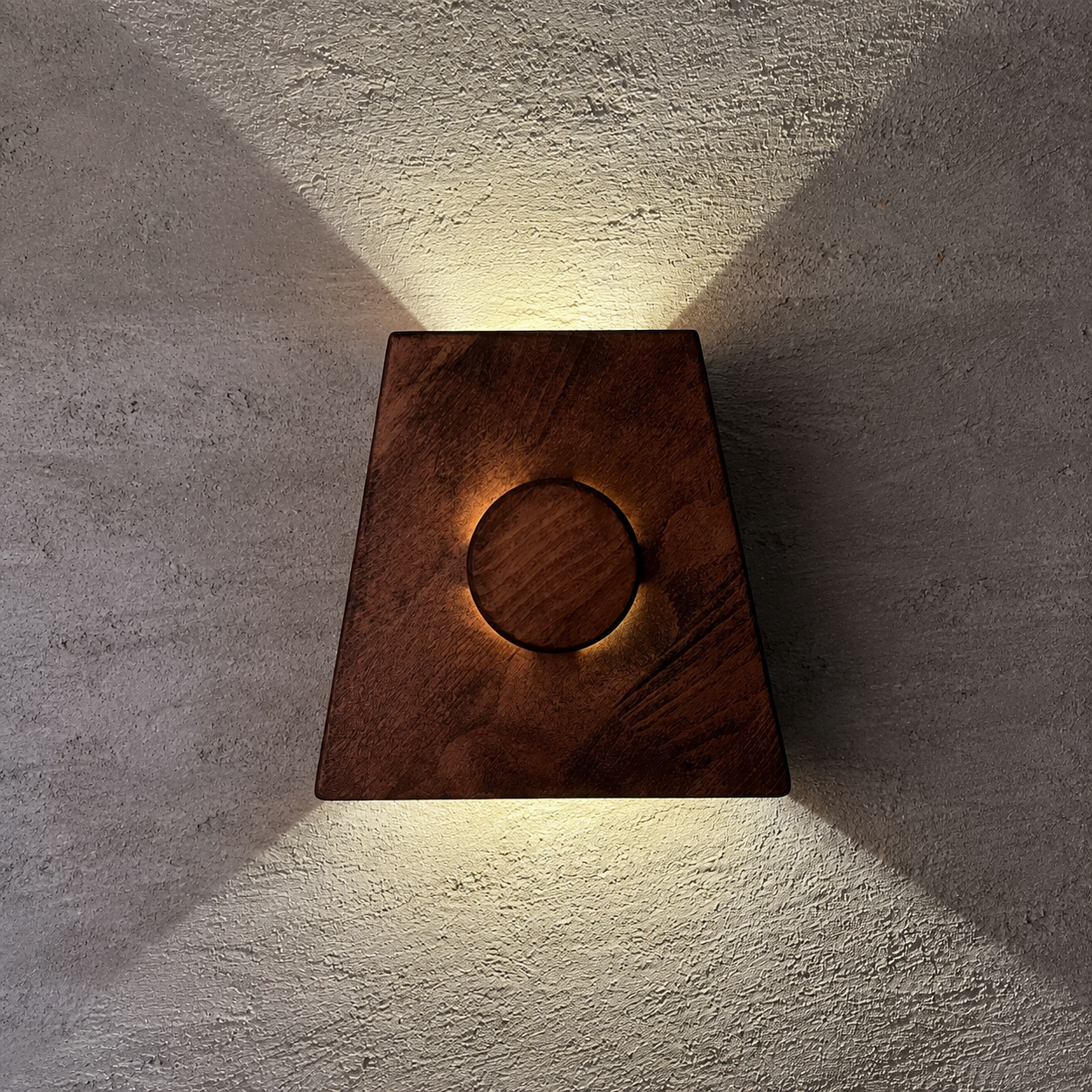 Ahşap Duvar Apliği - El Yapımı Modern LED Duvar Lambası, Yukarı Aşağı Işık Veren Minimalist Ahşap Aydınlatma, Salon, Yatak Odası ve Koridor İçin Dekoratif Aplik