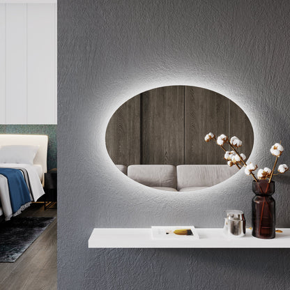 Modern Oval LED Ayna – Işıklı Dekoratif Banyo Aynası | Şık Duvar Aksesuarı
