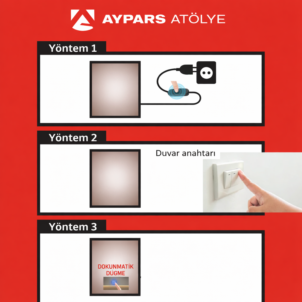 Modern LED Aydınlatmalı Duvar Aynası – Banyo, Yatak Odası ve Antre Dekorasyonu için Şık Tasarım