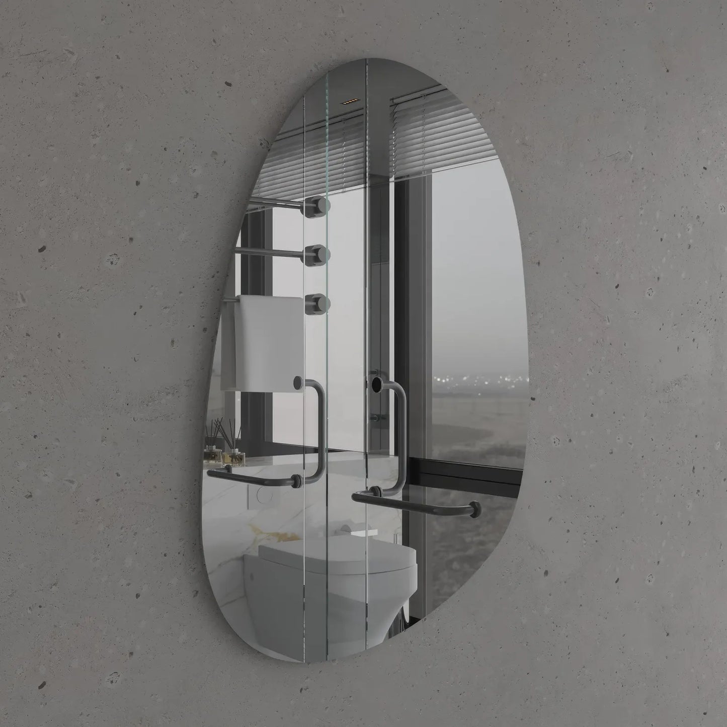 Modern Organik Form İrregular Duvar Aynası – Dekoratif Şekilli Ayna, Banyo ve Salon İçin Tasarım Ayna