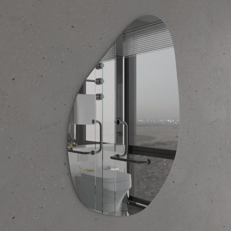 Asimetrik Ayna – Modern Organik Tasarım Banyo Aynası