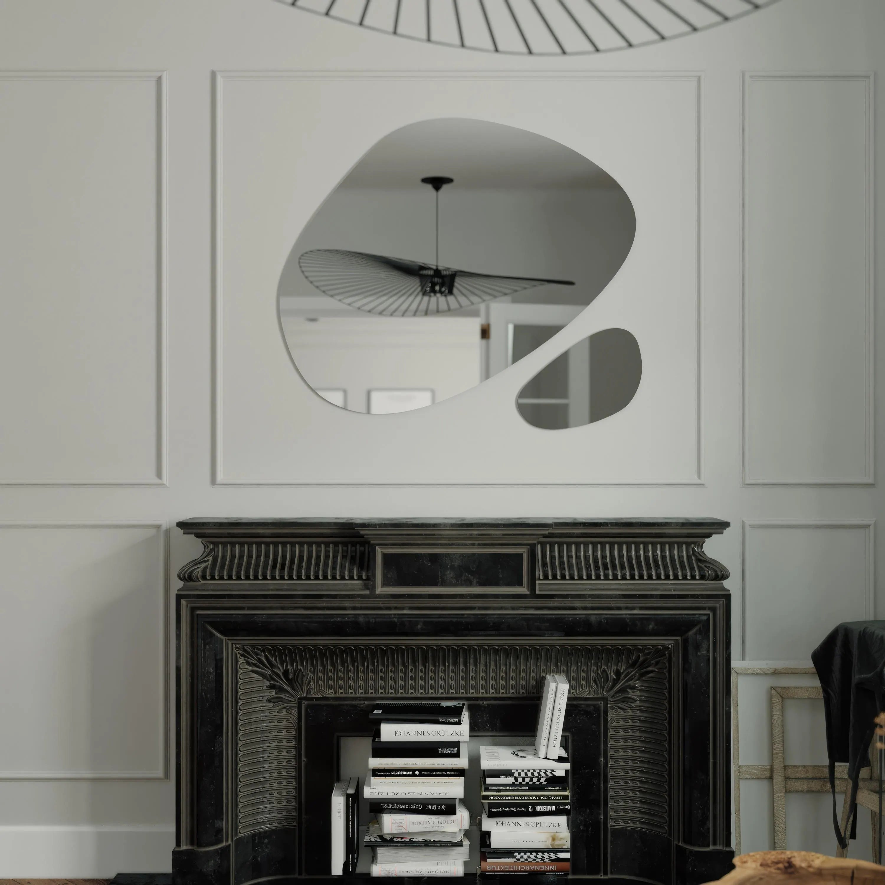 2’li Modern Asimetrik Duvar Aynası Seti – Dekoratif Tasarım Banyo ve Salon Ayna Modelleri