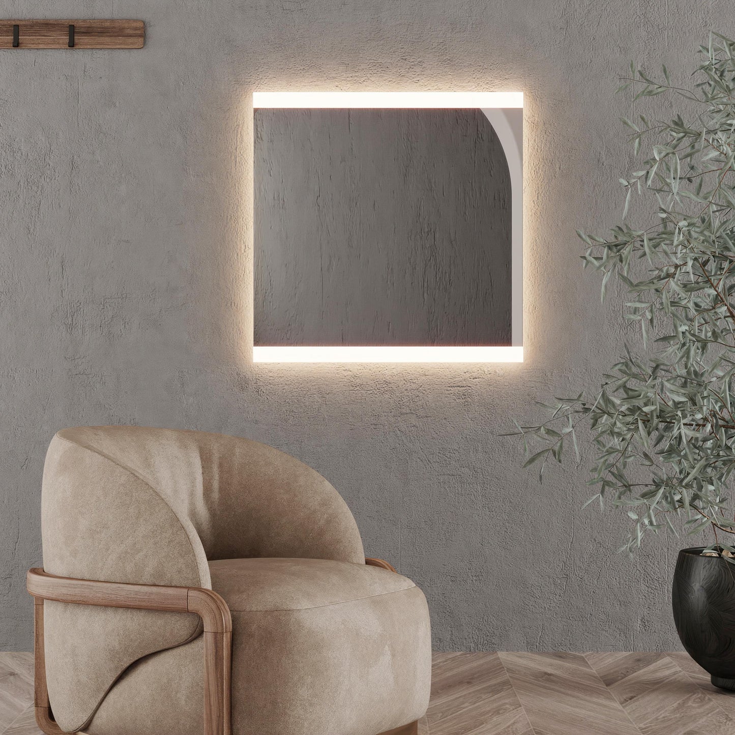 Kare LED Işıklı Ayna – Şık ve Minimal Tasarım Banyo Duvar Aynası