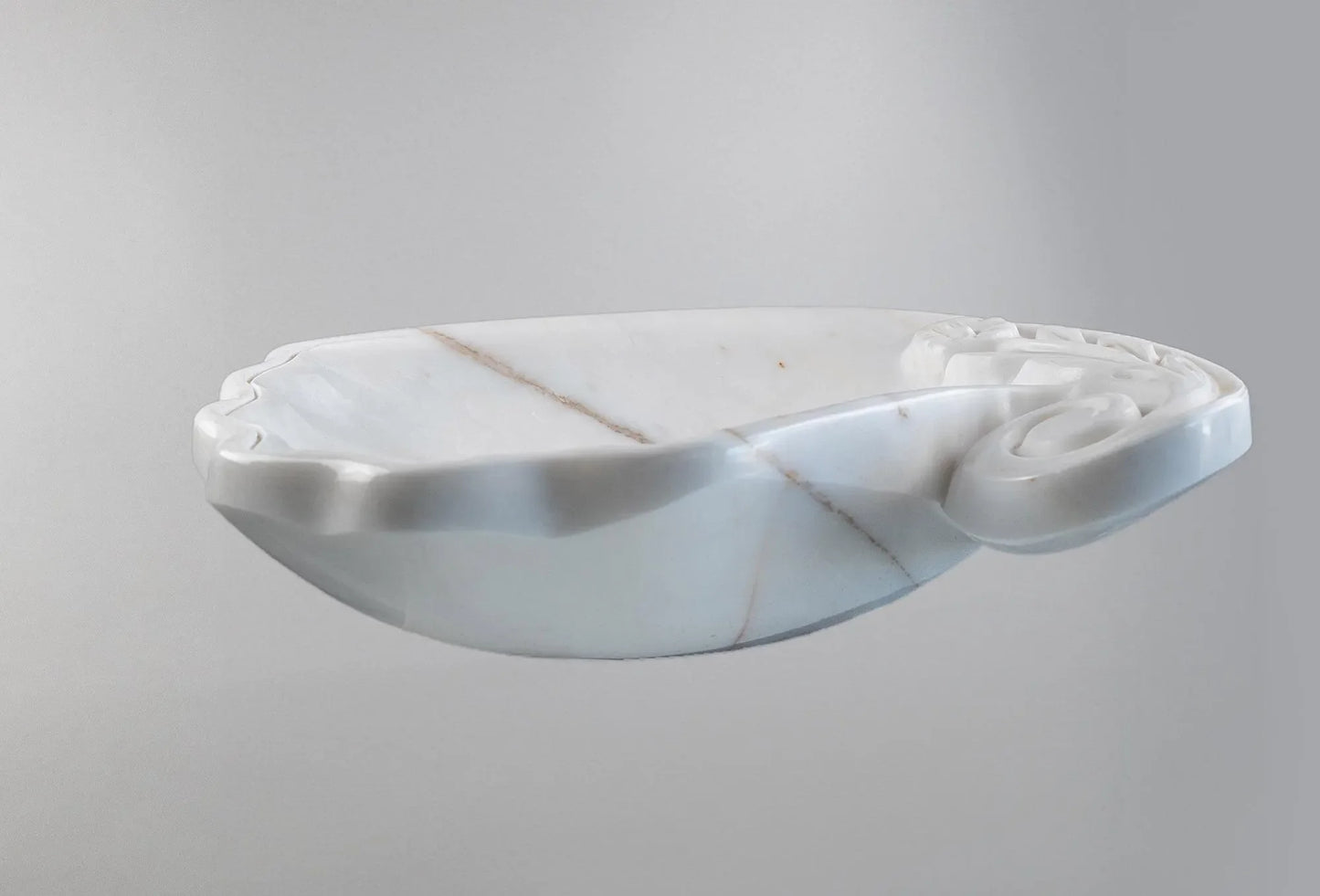 White Marble Lavabo – Doğal Beyaz Mermer Tezgâh Üstü Banyo Lavabosu (L 60 × W 40 × H 15 cm)