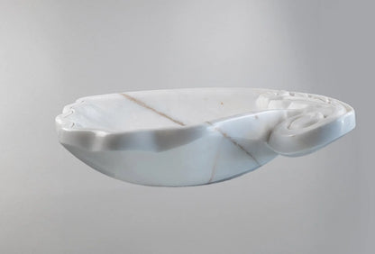 White Marble Lavabo – Doğal Beyaz Mermer Tezgâh Üstü Banyo Lavabosu (L 60 × W 40 × H 15 cm)