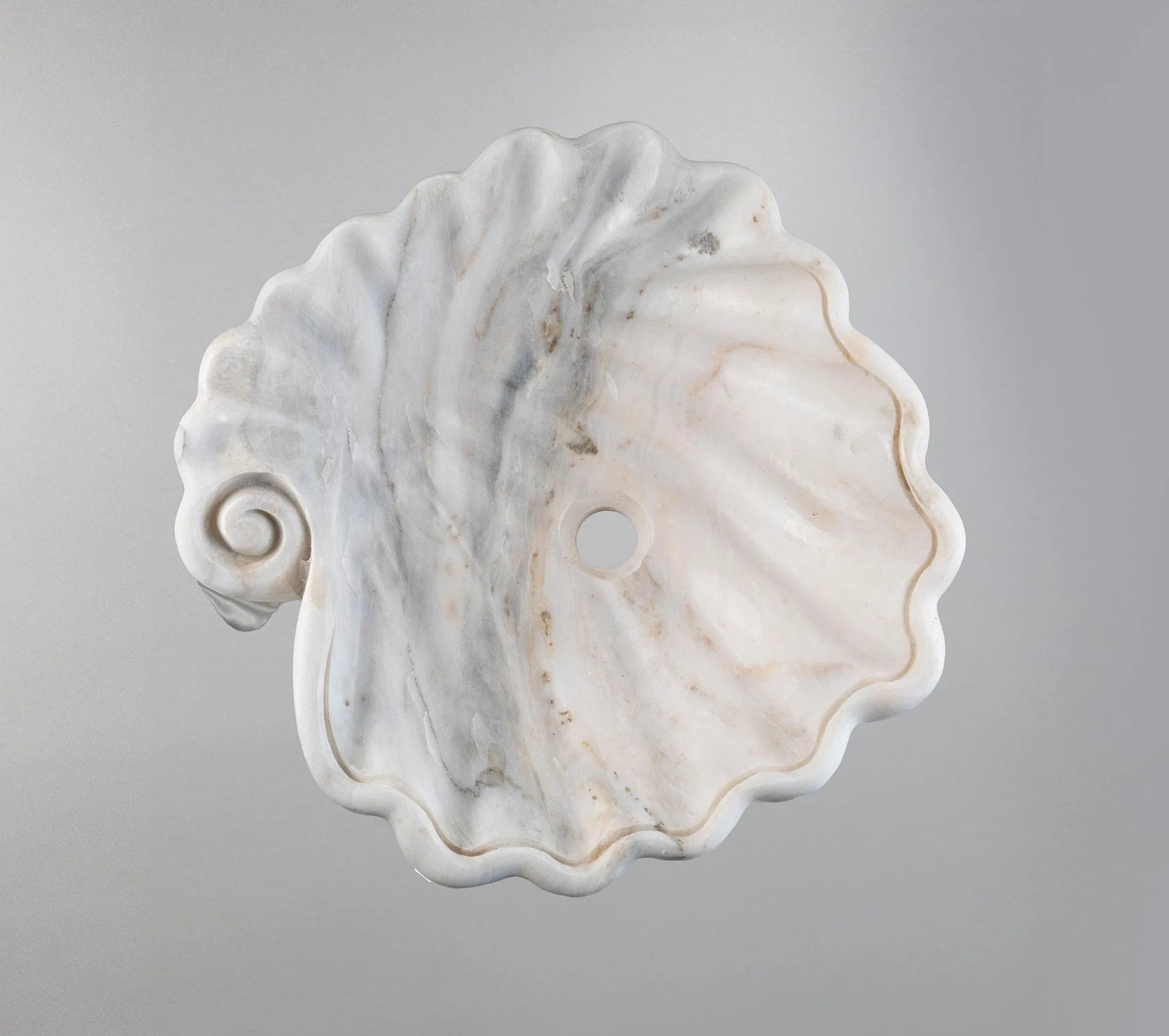 Beyaz Mermer Lavabo – Doğal Beyaz Mermer Tezgâh Üstü Banyo Lavabosu (L 45 × W 45 × H 15 cm)