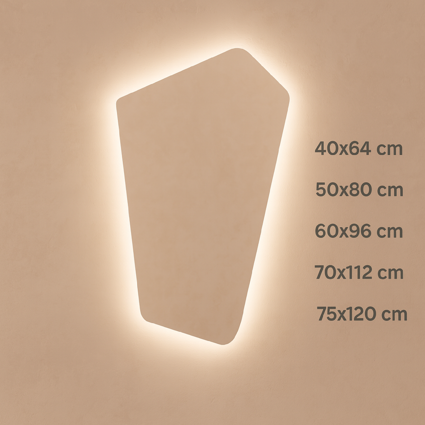 Asimetrik LED Işıklı Ayna – Minimal ve Şık Düzensiz Form Banyo Duvar Aynası