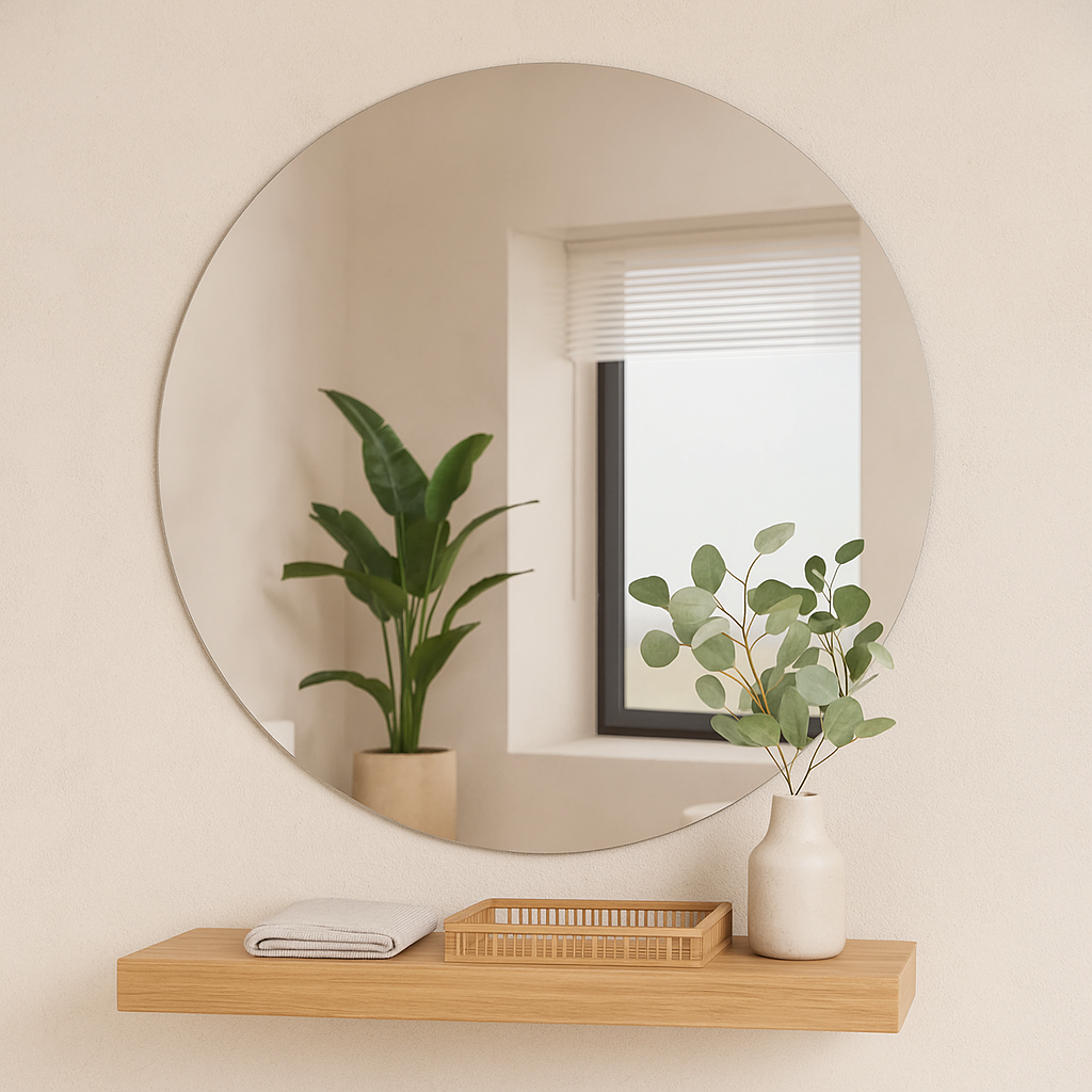 Yuvarlak Banyo Aynası – Modern Çerçevesiz Duvar Aynası | Dekoratif Büyük Ayna Modeli
