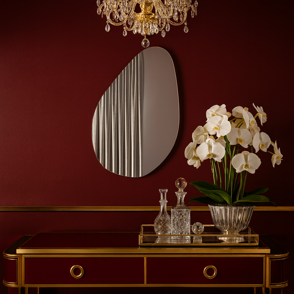 Asimetrik Ayna – Modern Organik Tasarım Banyo Aynası