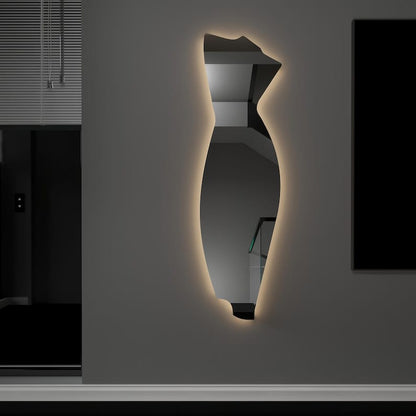 Asimetrik LED Ayna | Modern Dekoratif Banyo Aynası | Tasarım Organik Form LED Işıklı Ayna