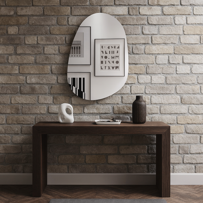 Modern Organik Form İrregular Duvar Aynası – Dekoratif Şekilli Ayna, Banyo ve Salon İçin Tasarım Ayna