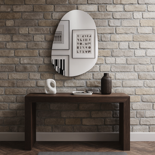 Modern Organik Form İrregular Duvar Aynası – Dekoratif Şekilli Ayna, Banyo ve Salon İçin Tasarım Ayna