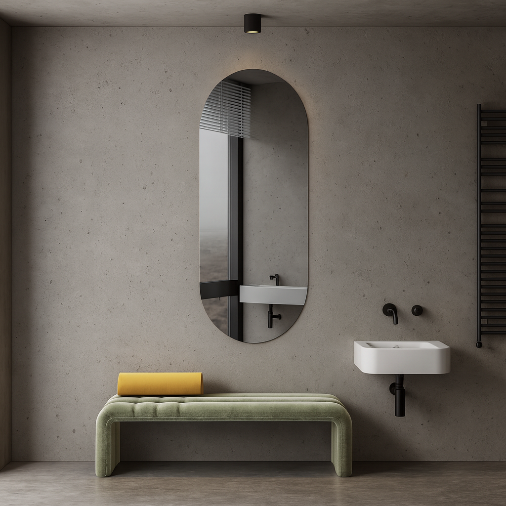 Modern Kavisli Boy Aynası – Dekoratif Arch Duvar Aynası, Tam Boy Minimalist Ayna Modeli