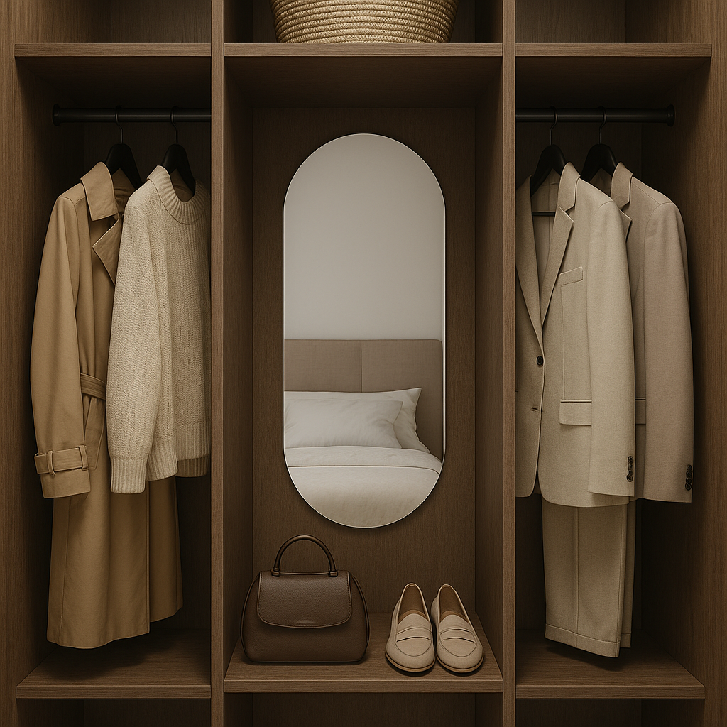 Modern Kavisli Boy Aynası – Dekoratif Arch Duvar Aynası, Tam Boy Minimalist Ayna Modeli