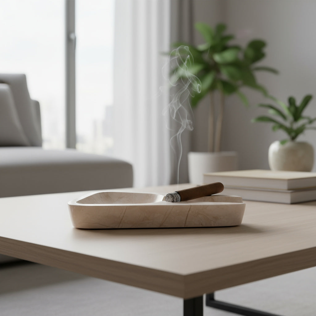 Doğal Mermer Puro Küllüğü – El Yapımı Lüks Mermer Ashtray