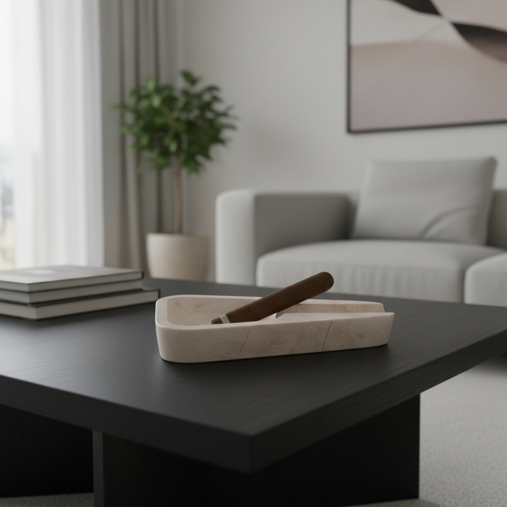 Doğal Mermer Puro Küllüğü – El Yapımı Lüks Mermer Ashtray