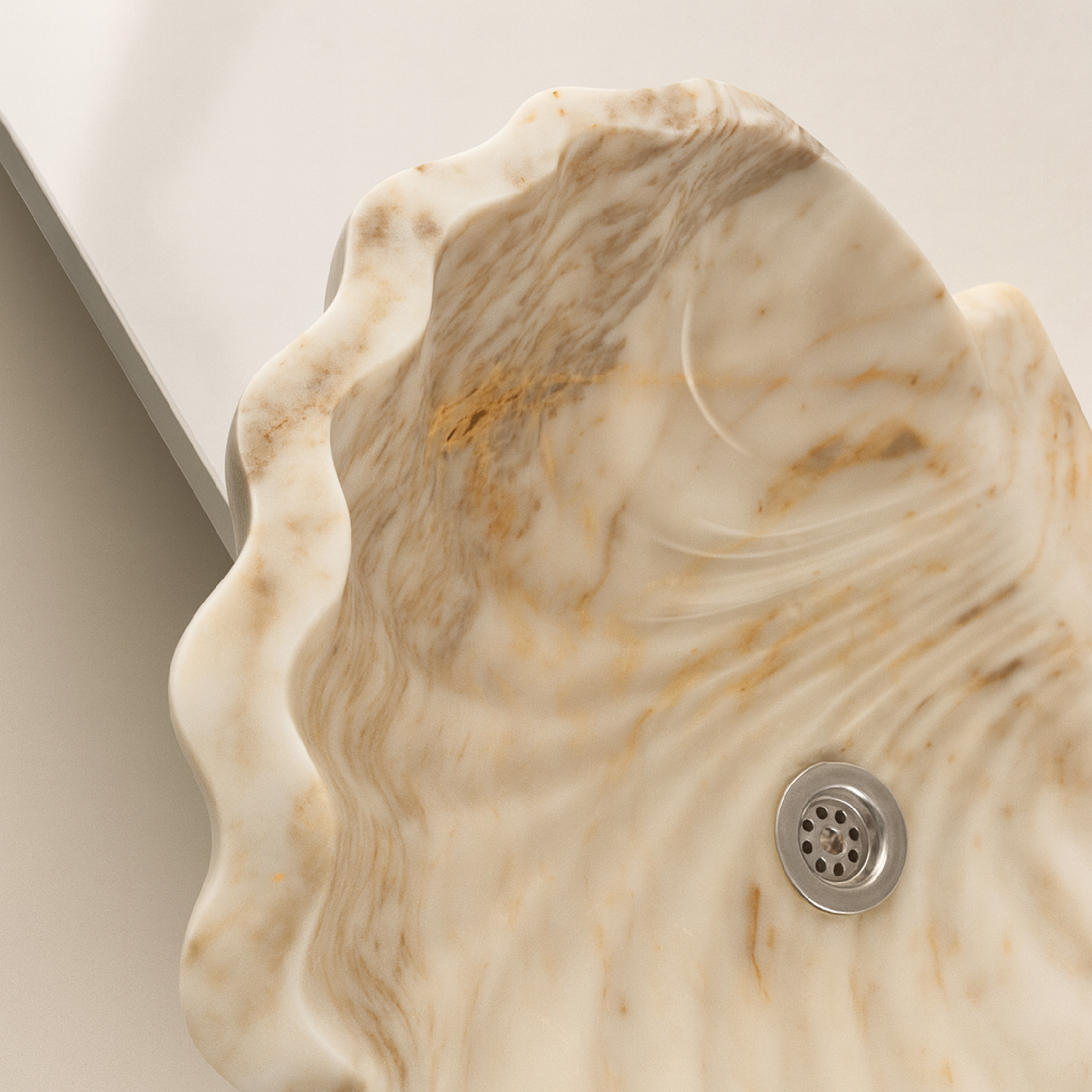 Honey Onyx Marble Lavabo – Doğal Honey Onyx Mermer Tezgâh Üstü Banyo Lavabosu (L 45 × W 45 × H 15 cm)