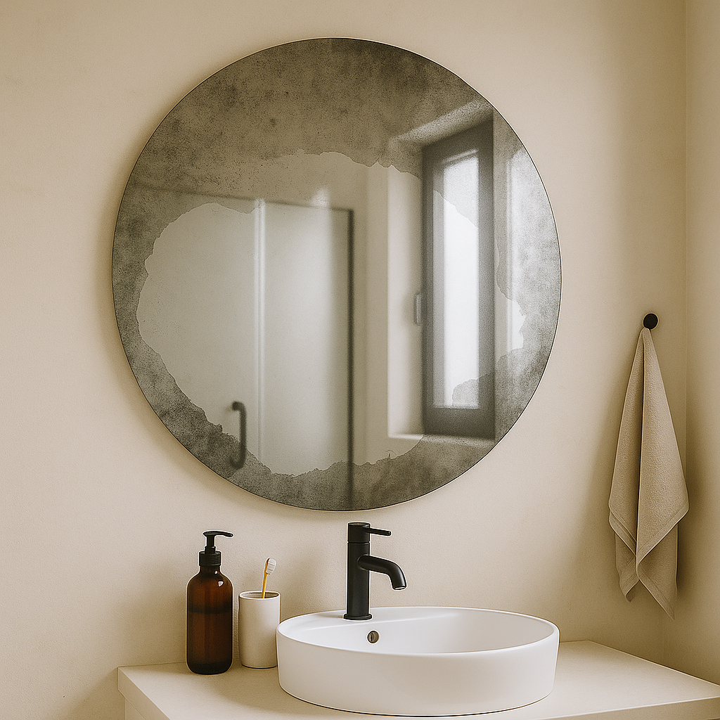 Antika Yuvarlak Duvar Aynası – Eskitme Dekoratif Banyo Aynası | Modern Vintage Ayna Modeli