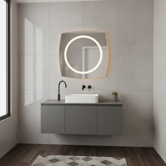 Modern LED Halkalı Duvar Aynası – Makyaj Masası İçin Dekoratif Aydınlatmalı Ayna