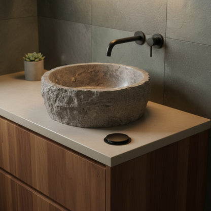 Calacatta Viola Mermer Duvara Monte Köşe Lavabo – El Yapımı Lüks Banyo Köşe Mermer Lavabo (41×41×20 cm)