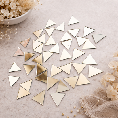 Üçgen Ayna Parçaları 5x5 cm & 10x10 cm | Dekoratif Mozaik Hobi Aynası