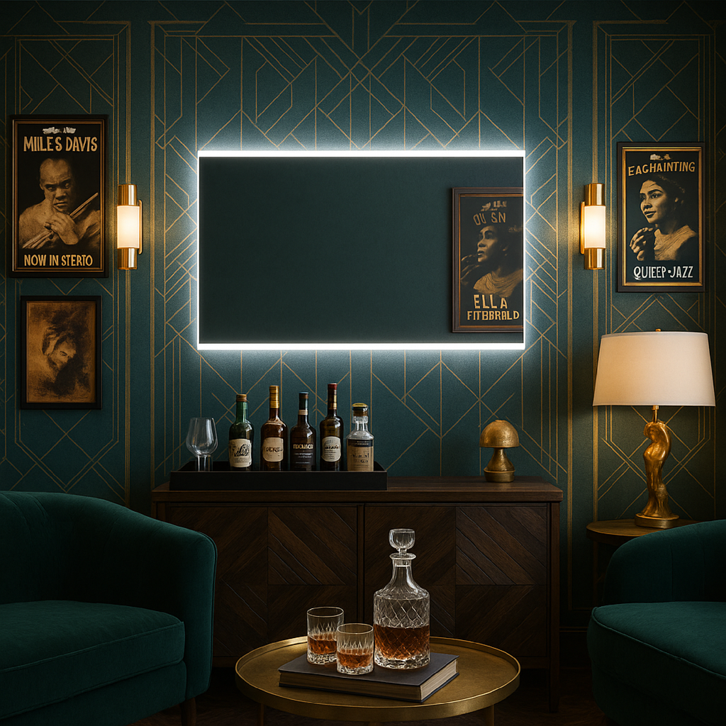 Minimal Dikdörtgen LED Backlit Ayna – Sıcak Işıklı Banyo Dekorasyon Aynası