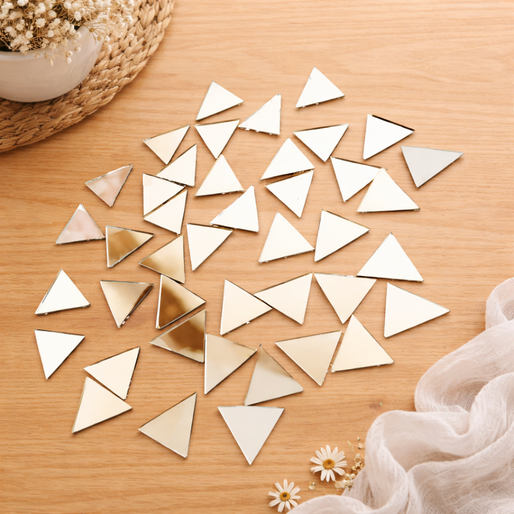 Üçgen Ayna Parçaları 5x5 cm & 10x10 cm | Dekoratif Mozaik Hobi Aynası