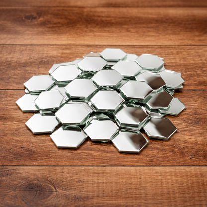 Altıgen Parça Ayna 5x5 cm & 10x10 cm | Dekoratif Mozaik Cam Hobi Aynası