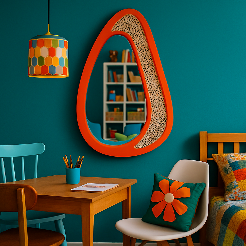 Rattan Çerçeveli Organik Ayna – Modern Dekoratif Duvar Aynası | Tasarım Ayna, Rattan Ayna, Salon & Genç Odası Dekoru