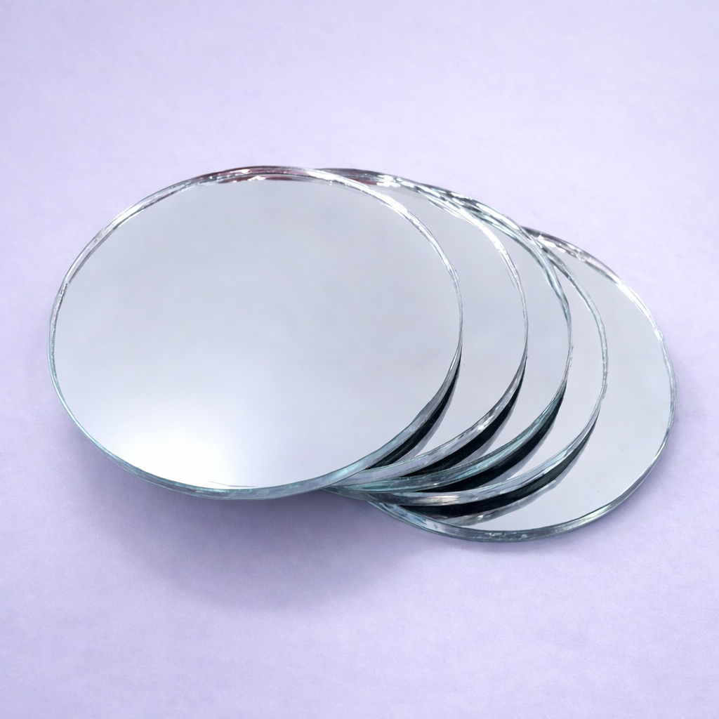 Yuvarlak Ayna Parçası 10x10 cm | Dekoratif Cam Mozaik Hobi Aynası