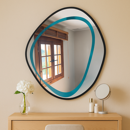 Organik Şekilli Modern Ayna – Asimetrik Dekoratif Banyo ve Salon Duvar Aynası