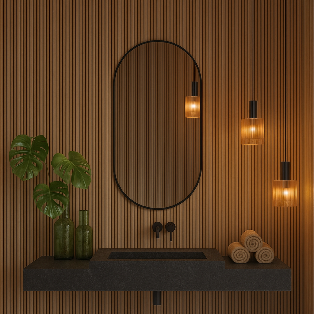 Modern Çerçeveli Oval Duvar Aynası – Dekoratif Banyo ve Salon Aynası Tasarımı