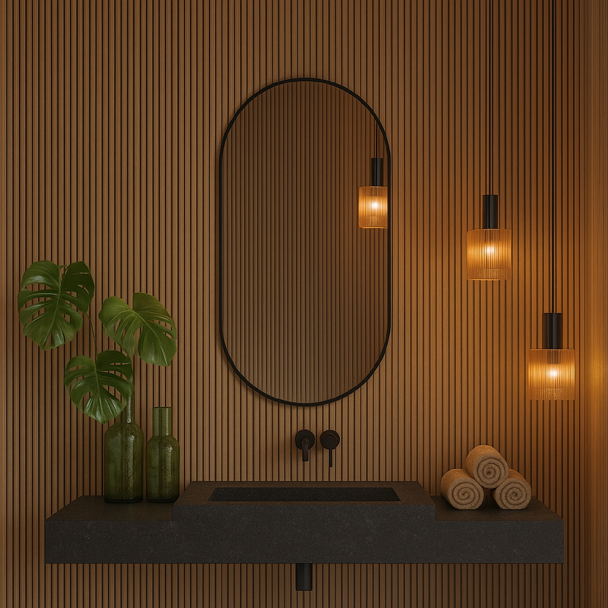 Modern Çerçeveli Oval Duvar Aynası – Dekoratif Banyo ve Salon Aynası Tasarımı