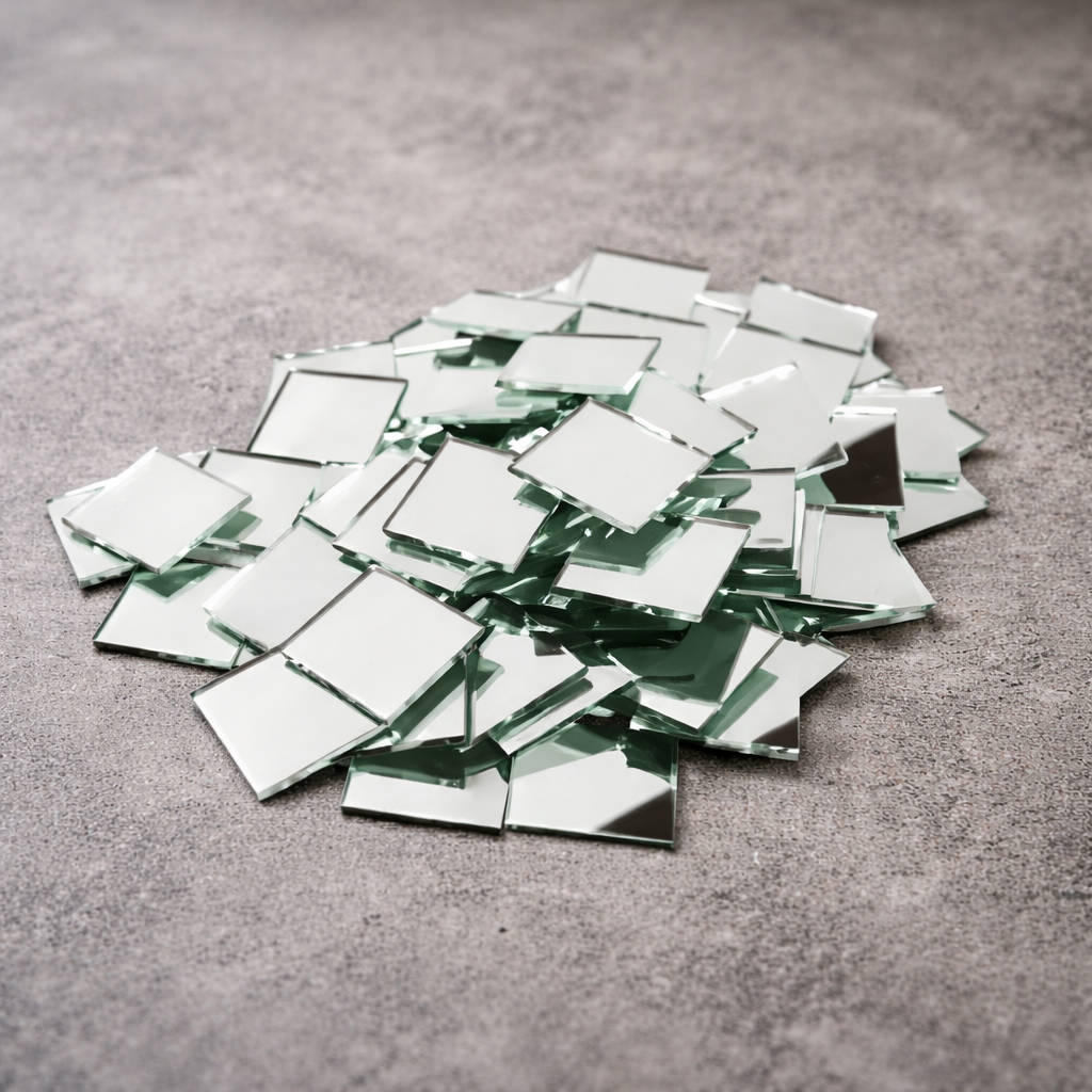 Kare Parçalı Ayna - Dekoratif Kırık Ayna Mozaik | El Yapımı Hobi Aynası